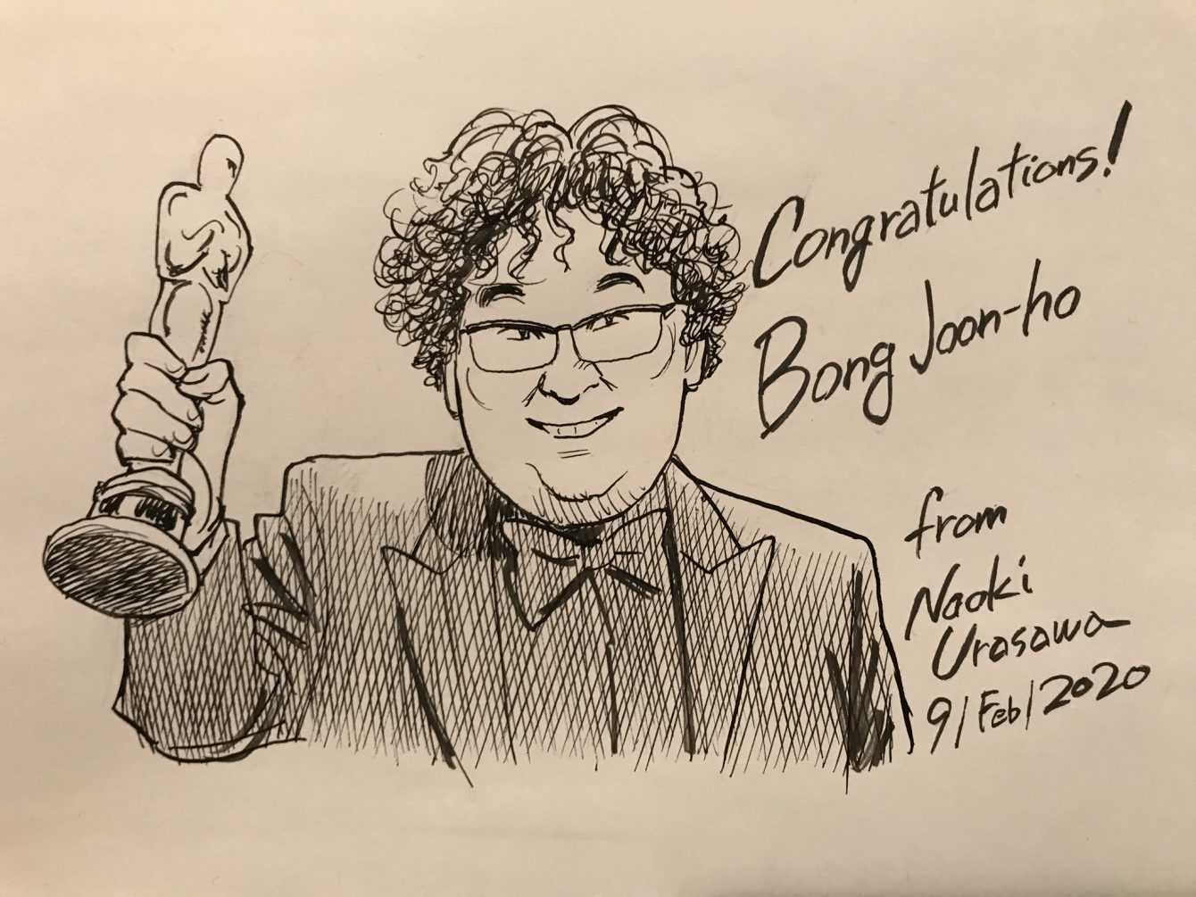 Naoki Urasawa disegna un tributo per il regista Bong Joon-Ho