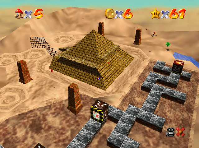 Super Mario 64: dove trovare le Stelle nel Deserto Ingoiatutto
