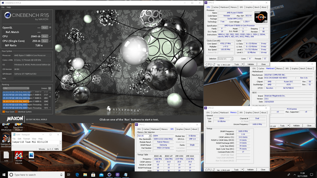 AMD Ryzen 5 5600X su benchmark Cinebench: meglio di i5 10600K in overclock