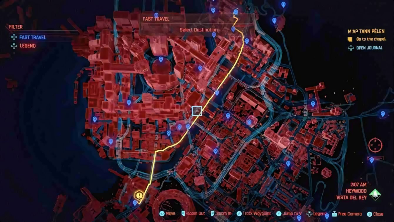 Cyberpunk 2077: come funziona il viaggio rapido
