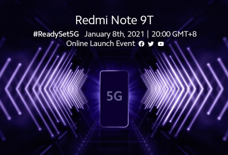 Xiaomi Redmi Note 9T: presentazione ufficiale l'8 gennaio