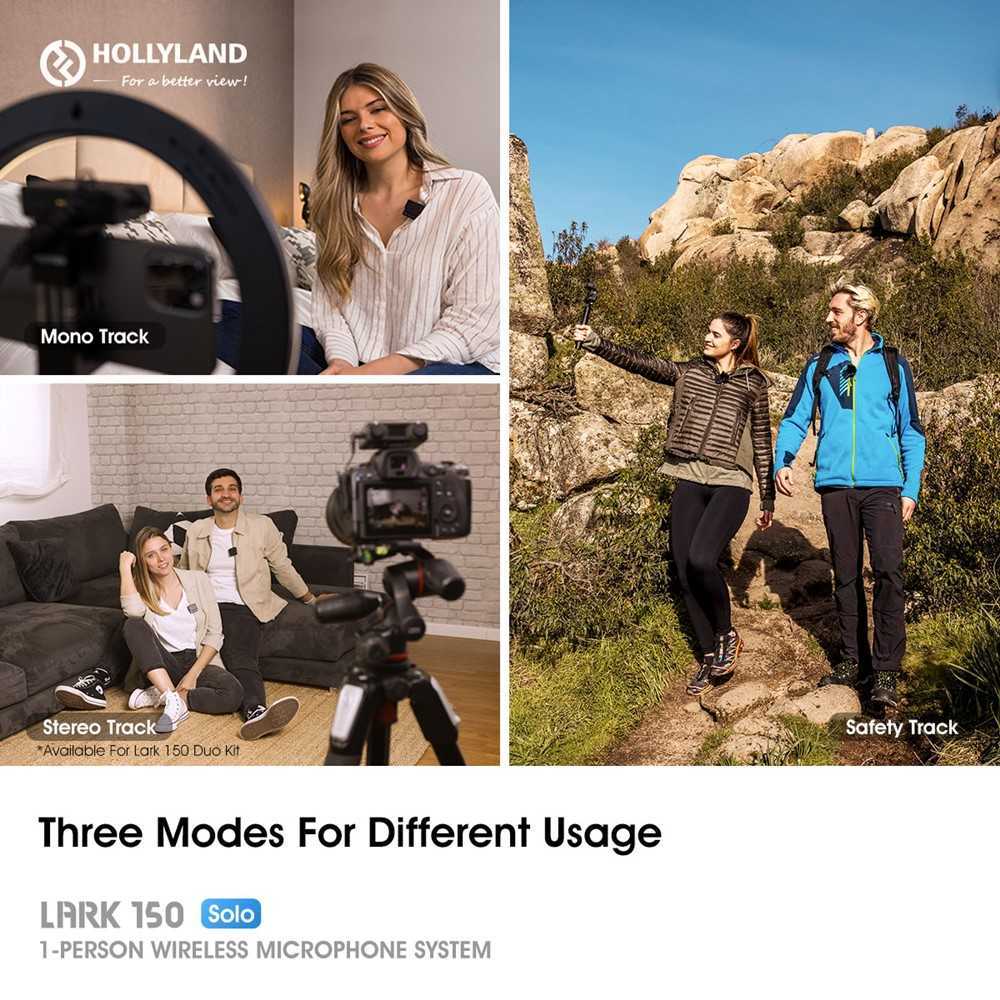 Hollyland kit LARK 150 Solo: nuovi microfoni wireless per vlogger