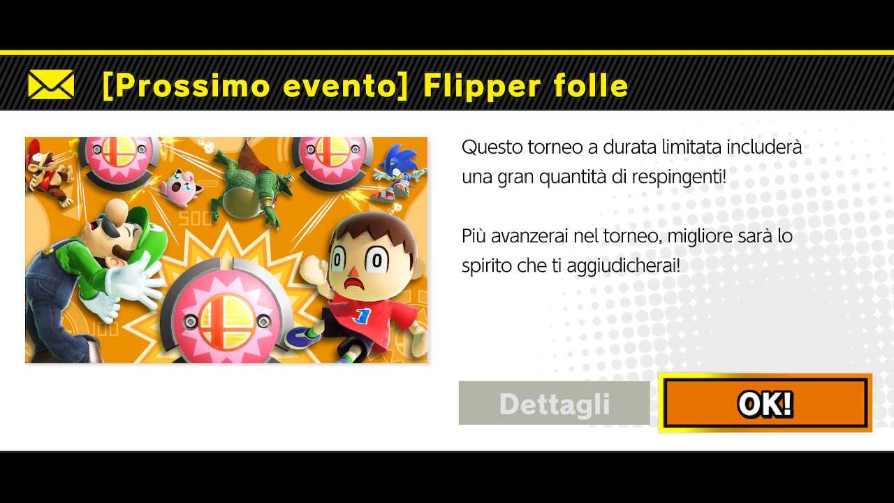 Super Smash Bros. Ultimate: torneo online “Flipper folle”
