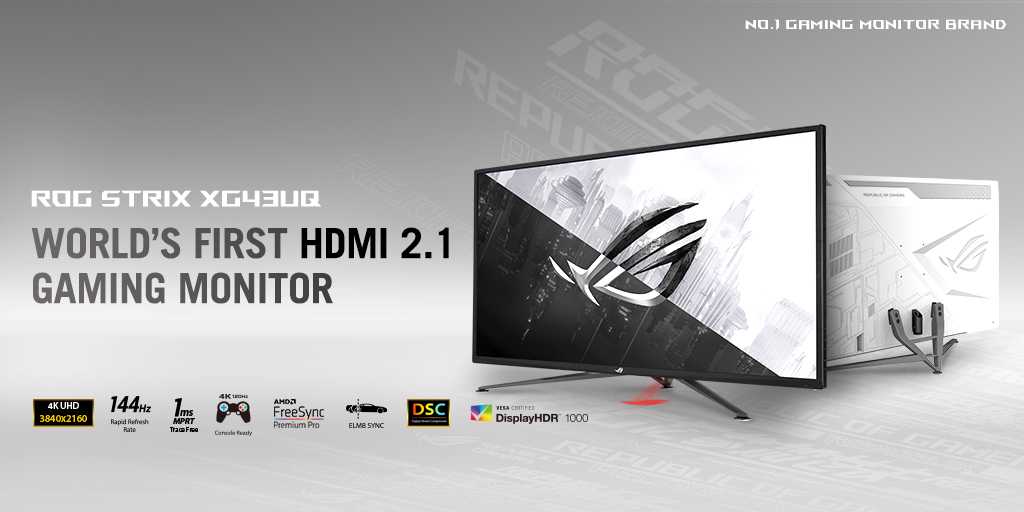 ASUS ROG Strix XG43UQ: il primo monitor da 43 pollici con HDMI 2.1