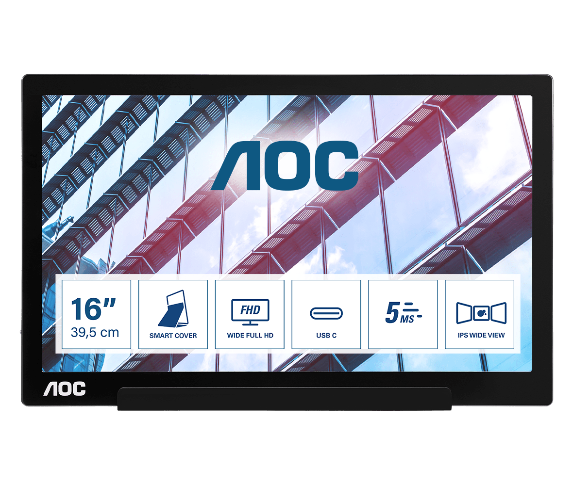 AOC I1601P: nuovo monitor portatile 15.6" con connessione USB ibirida