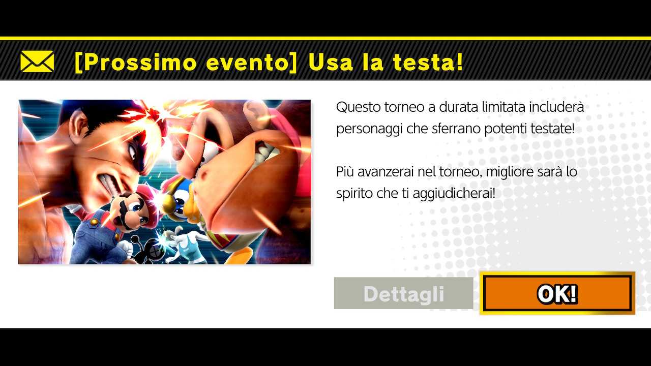 Super Smash Bros. Ultimate: torneo online “Usa la testa!”