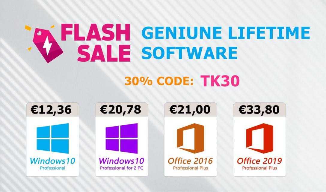 12€ per una licenza a vita di Windows 10 e mega sconti fino al 91%!