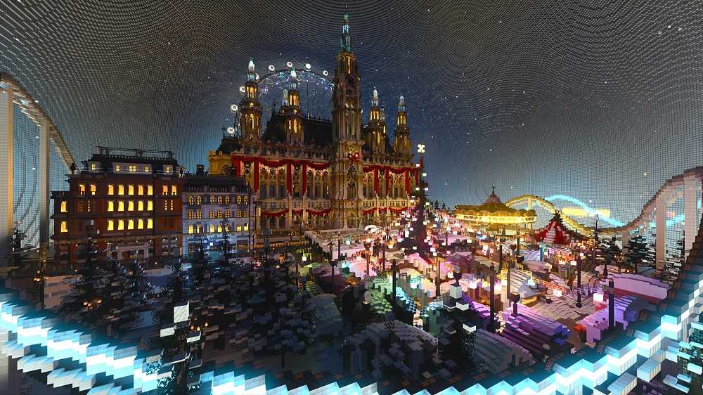 Winter World NVIDIA RTX: ecco il villaggio natalizio virtuale realizzato con Minecraft