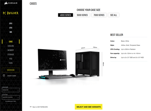 Corsair PC Builder: lo strumento online per l’assemblaggio del PC