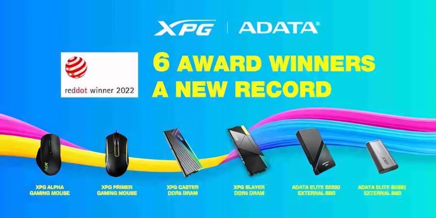 ADATA ha vinto ben sei Red Dot Design Awards