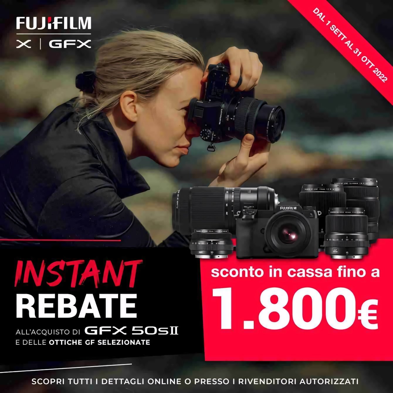 Fujifilm Instant Rebate gamma GFX: 1.800€ di risparmio