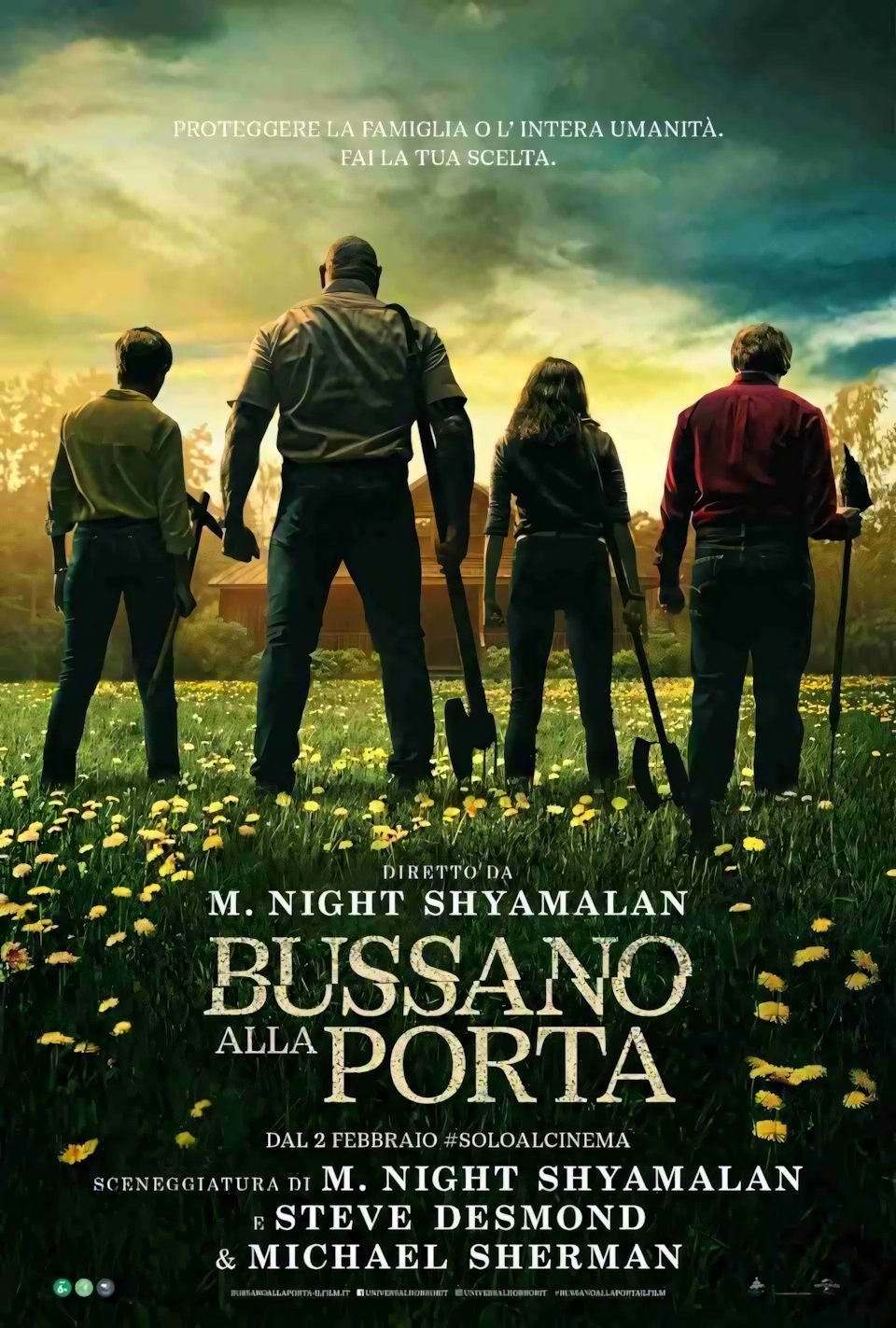 Bussano alla porta: la locandina del film di M. Night Shyalaman