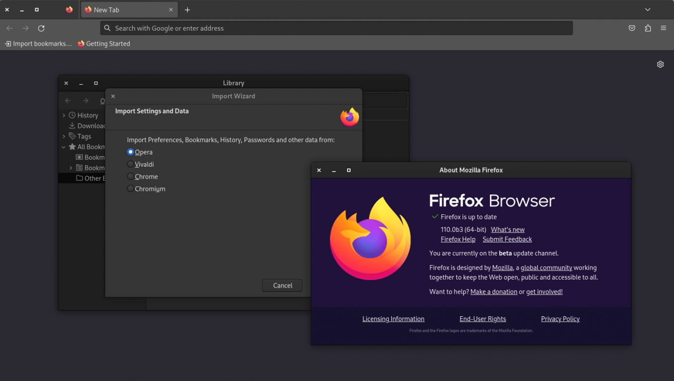 Firefox 110: si potranno importare dati da Opera e Vivaldi