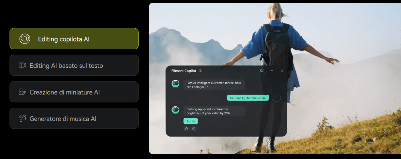 Editor video Filmora 13: modificare video con intelligenza artificiale