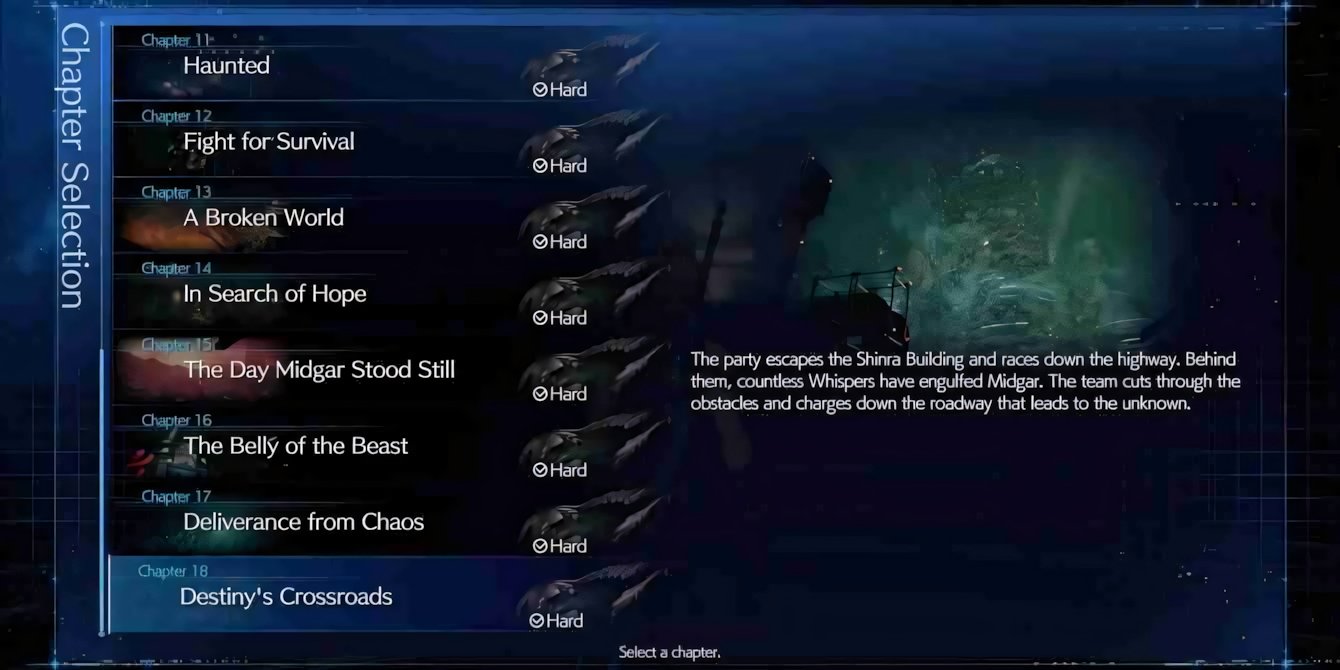 Final Fantasy 7 Rebirth: il numero dei capitoli presenti nel gioco
