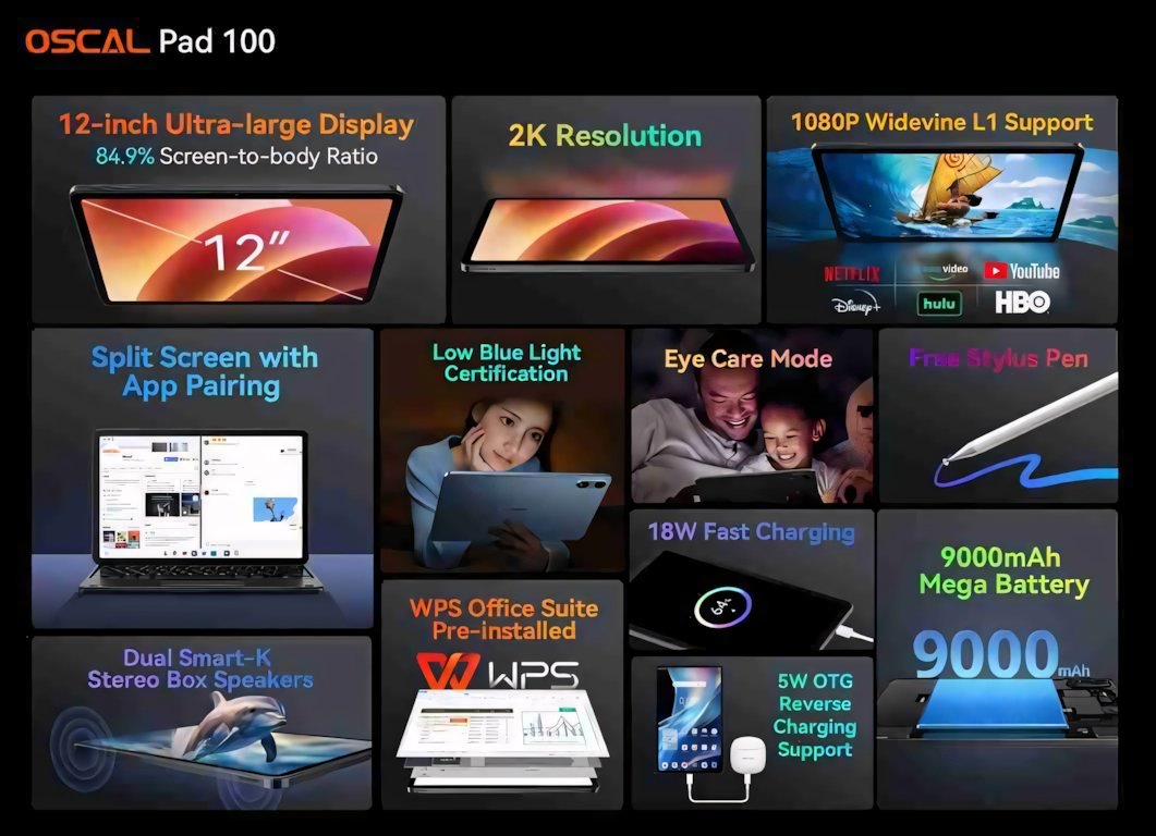 OSCAL Pad 100: il tablet da 12" che rivoluziona l’esperienza digitale!