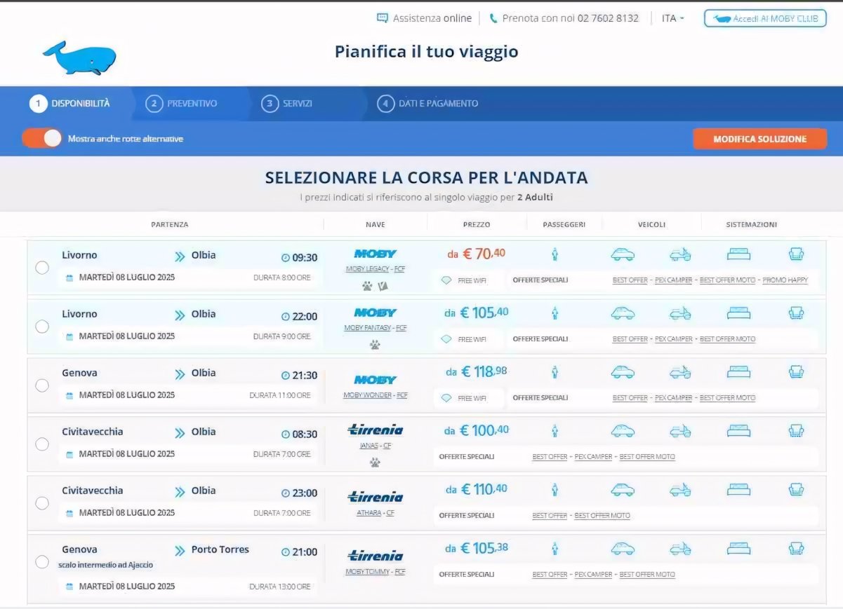 Traghetti e prenotazioni online: quale sito scegliere? La nostra prova completa con destinazione Sardegna