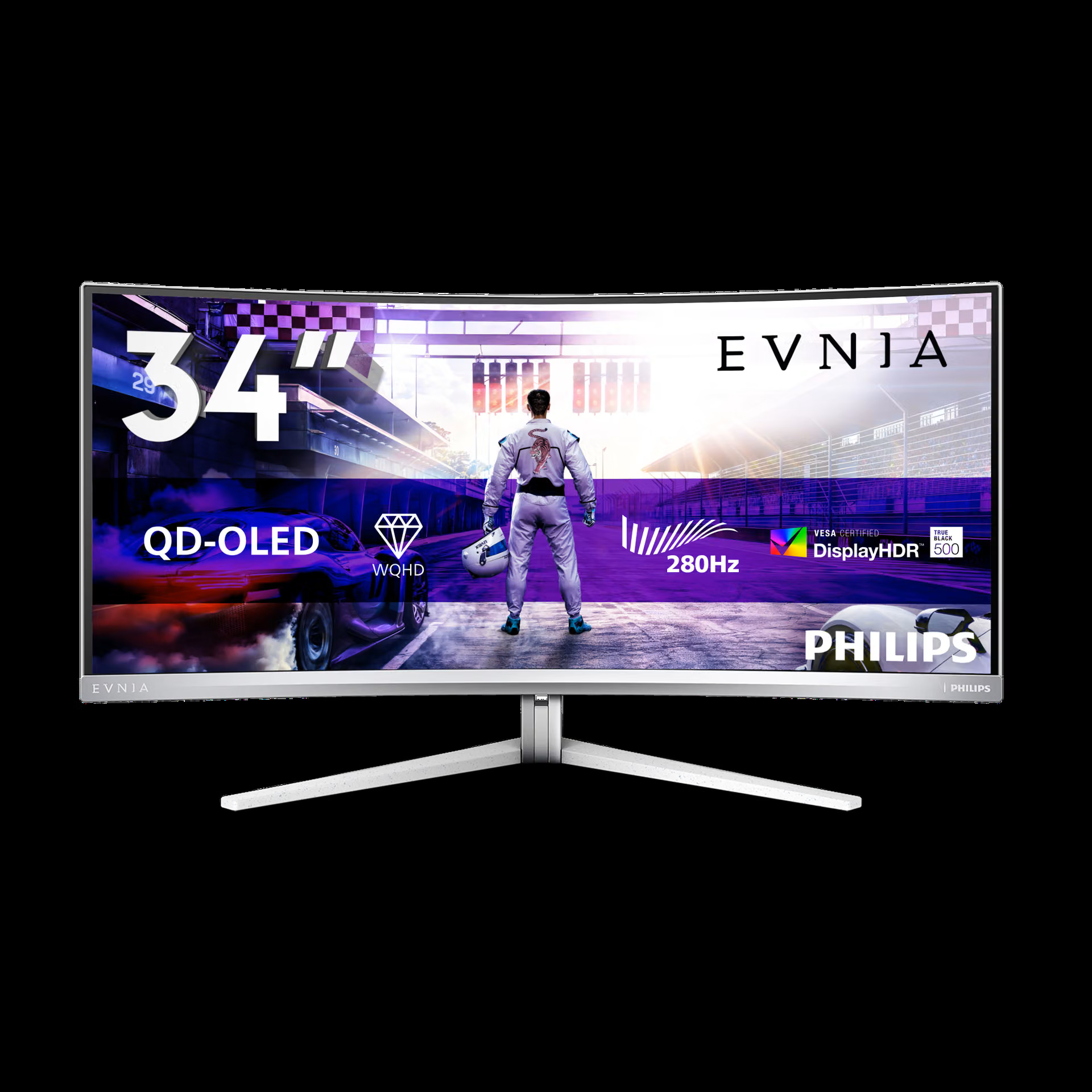 Philips Evnia 34M2C8600P: qualità visiva QD-OLED e gaming ultrawide a 280 Hz